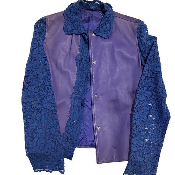Purple Gianni Versace leather jacket - Picture 1 of 7